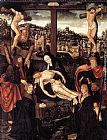 Jacob Cornelisz Van Oostsanen Crucifixion with Donors and Saints painting